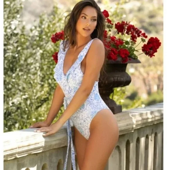 Toluca Swim Toluca Swim Isabella Wrap Onepiece Maxi Riviera